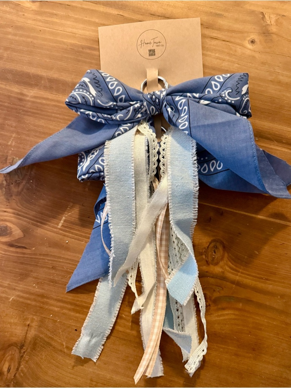 Blue Clip-On Bandana Boot Bows